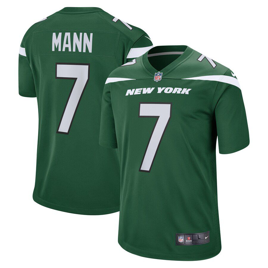 Men New York Jets #7 Braden Mann Nike Gotham Green Game NFL Jersey->new york jets->NFL Jersey